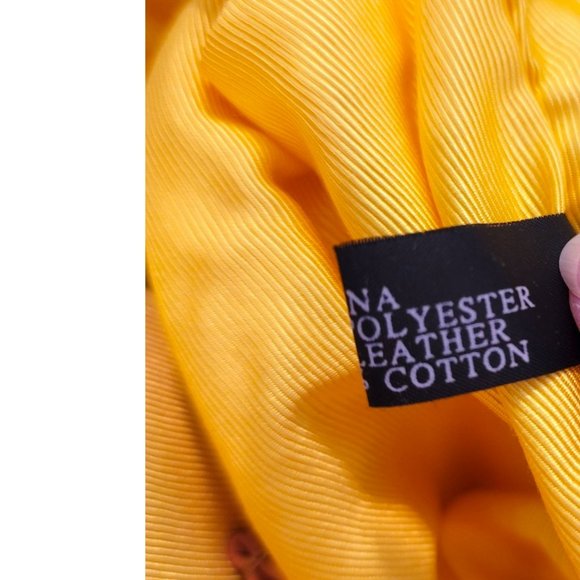 ORYANY Yellow Quilted Fabric Tote Handbag with Leather Accents DH554 - Picture 10 of 14